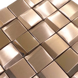 Champagne Wall Backsplash Tile 3D Metal Mosaic Sheets for Wall Backsplash Hotel Lobby Bar【Pack of 5 Sheets】