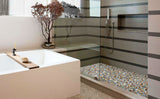 Spring Matte Tiles Ceramic Pebbles for Shower Floor Bathroom Backsplash Mosaic Art Tile【Pack of 5 Sheets】