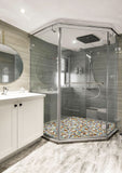 Spring Matte Tiles Ceramic Pebbles for Shower Floor Bathroom Backsplash Mosaic Art Tile【Pack of 5 Sheets】