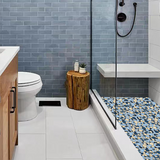 Pebbles Tile for Shower Floor Summer Blue Mosaic Tiles for Bathroom Flooring【Pack of 5 Sheets】
