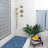 Pebbles Tile for Shower Floor Cobalt Blue Mosaic Tiles for Bathroom Flooring【Pack of 5 Sheets】