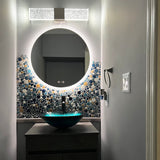 Bluebird Pebbles Tile for Shower Floor Tiles Aqua Cobalt Blue Mosaic Backsplash Tile【Pack of 5 Sheets】
