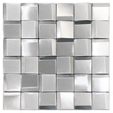Silver Wall Backsplash Tile 3D Wall Panels Metal Mosaic Sheets for Wall Backsplash Hotel Lobby Bar【Pack of 5 Sheets】