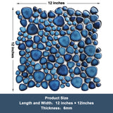 Pebbles Tile for Shower Floor Cobalt Blue Mosaic Tiles for Bathroom Flooring【Pack of 5 Sheets】
