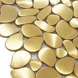 Golden Metal Pebble Mosaic Tiles,Stainless Steel Backsplash Tile,Gold Wall Tiles for Kitchen Bathroom Shower Backsplash【Pack of 5 Sheets】