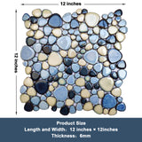Pebbles Tile for Shower Floor Summer Blue Mosaic Tiles for Bathroom Flooring【Pack of 5 Sheets】