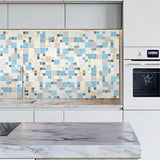 New Idea Glass Tile Marine Animals Beach Style Inner Conch Kitchen Bath Backsplash Accent Art Mosaics for Beach House【Pack of 5 Sheets】