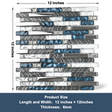 Teal Blue Interlocking Glass Mosaic Tiles for Kitchen Backsplash Bathroom Wall【Pack of 5 Sheets】