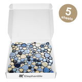 Pebbles Tile for Shower Floor Summer Blue Mosaic Tiles for Bathroom Flooring【Pack of 5 Sheets】