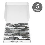 Black Silver Subway Glass Mosaic Tiles for Kitchen Backsplash Bathroom Wall【Pack of 5 Sheets】