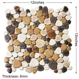 Yellowstone Matte Ceramic Pebbles Tile for Shower Floor Bathroom Backsplash Mosaic Art Tile【Pack of 5 Sheets】