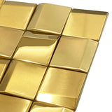 Gold Wall Backsplash Tile 3D Wall Panels Metal Mosaic Sheets for Wall Backsplash Hotel Lobby Bar【Pack of 5 Sheets】