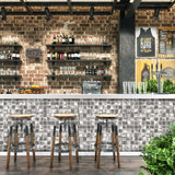 Silver Wall Backsplash Tile 3D Wall Panels Metal Mosaic Sheets for Wall Backsplash Hotel Lobby Bar【Pack of 5 Sheets】