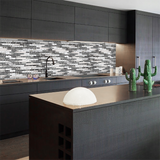 Black Silver Subway Glass Mosaic Tiles for Kitchen Backsplash Bathroom Wall【Pack of 5 Sheets】