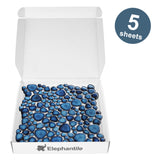 Pebbles Tile for Shower Floor Cobalt Blue Mosaic Tiles for Bathroom Flooring【Pack of 5 Sheets】