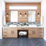 Teal Blue Interlocking Glass Mosaic Tiles for Kitchen Backsplash Bathroom Wall【Pack of 5 Sheets】