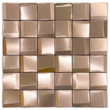 Champagne Wall Backsplash Tile 3D Metal Mosaic Sheets for Wall Backsplash Hotel Lobby Bar【Pack of 5 Sheets】