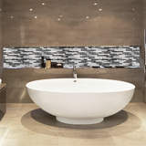 Black Silver Subway Glass Mosaic Tiles for Kitchen Backsplash Bathroom Wall【Pack of 5 Sheets】
