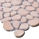 Metal Pebble Mosaic Tiles, Silver Stainless Steel Backsplash Tile for Kitchen Bath Backsplash Shower Floor【Pack of 5 Sheets】