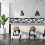 Glass 3D Tiles for Kitchen Bathroom Wall Backsplash Brown Silver Luxury Textured Art Mosaic Interlocking Glass Bricks Accent Tile【Pack of 5 Sheets】