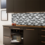 Glass 3D Tiles for Kitchen Bathroom Wall Backsplash Brown Silver Luxury Textured Art Mosaic Interlocking Glass Bricks Accent Tile【Pack of 5 Sheets】