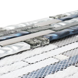 Teal Blue Interlocking Glass Mosaic Tiles for Kitchen Backsplash Bathroom Wall【Pack of 5 Sheets】