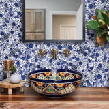 Blujellyfish Blue&White Pebble Tile Porcelain Mosaic Tiles for Art Deco【Pack of 5 Sheets】
