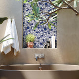 Blujellyfish Blue&White Pebble Tile Porcelain Mosaic Tiles for Art Deco【Pack of 5 Sheets】