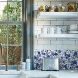 Blujellyfish Blue&White Pebble Tile Porcelain Mosaic Tiles for Art Deco【Pack of 5 Sheets】