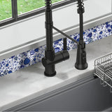 Blujellyfish Blue&White Pebble Tile Porcelain Mosaic Tiles for Art Deco【Pack of 5 Sheets】