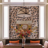 Blujellyfish Hexagon Mosaic Tile Bronze Copper Metallic Kitchen Backsplash Tile Bath Shower Floor Tiles 【Pack of 5 Sheets】