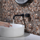 Antique Hexagon Mosaic Tile Earthy Brown Metallic Textured Wall Backsplash Tile【Pack of 5 Sheets】