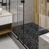 Blujellyfish Black Metallic Hexagon Honeycomb Backsplash Tile for Kitchen Bathroom Accent Wall【Pack of 5 Sheets】