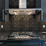 Blujellyfish Black Metallic Hexagon Honeycomb Backsplash Tile for Kitchen Bathroom Accent Wall【Pack of 5 Sheets】