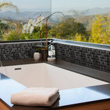 Blujellyfish Black Metallic Hexagon Honeycomb Backsplash Tile for Kitchen Bathroom Accent Wall【Pack of 5 Sheets】