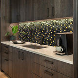 Blujellyfish Black and Gold Backsplash Wall Tiles Hexagon Mosaic Shower Floor Tile Kitchen Bathroom Tile 【Pack of 5 Sheets】