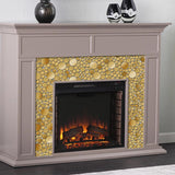 Blujellyfish Wall Backsplash Tile Gold Bubble Mosaic Tile Kitchen Bathroom【Pack of 5 Sheets】
