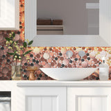 Blujellyfish Bubble Mosaic Tile for Wall Backsplash Kitchen Bathroom【Pack of 5 Sheets】