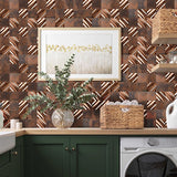 Blujellyfish 3D Antique Copper Tile for Backsplash Accent Wall Real Bronze Mosaic【Pack of 5 Sheets】