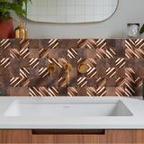 Blujellyfish 3D Antique Copper Tile for Backsplash Accent Wall Real Bronze Mosaic【Pack of 5 Sheets】