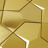 Blujellyfish Gold 3D Wall Panels Metallic Long Hexagon Backsplash Tile【Pack of 5 Sheets】