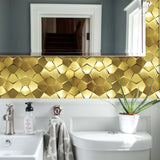 Blujellyfish Gold 3D Wall Panels Metallic Long Hexagon Backsplash Tile【Pack of 5 Sheets】