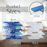 Blujellyfish Blue Glass Tile Iridescent Starry Sky design Backsplash Tile for Swimming Pool Kitchen Bathroom Walls【Pack of 5 Sheets】