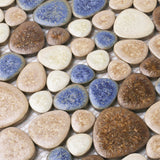 Yosemite Matte Pebble Stone Tiles for Shower Floor Bathroom Mosaic Tile Extremely Non Slip PT81【Pack of 5 Sheets】
