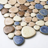 Yosemite Matte Pebble Stone Tiles for Shower Floor Bathroom Mosaic Tile Extremely Non Slip PT81【Pack of 5 Sheets】