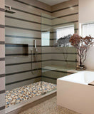 Yosemite Matte Pebble Stone Tiles for Shower Floor Bathroom Mosaic Tile Extremely Non Slip PT81【Pack of 5 Sheets】