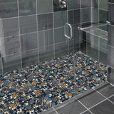 Bluebird Pebbles Tile for Shower Floor Tiles Aqua Cobalt Blue Mosaic Backsplash Tile【Pack of 5 Sheets】