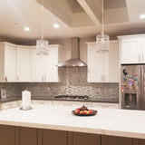 Glass Metal Tile Iridescent White Glass Silver Chrome Stainless Steel Interlocking Mosaic【Pack of 5 Sheets】