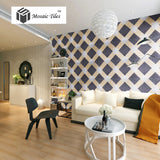 TST Mosaic Collages Crystal Glass Parquet Black Goleden Silver Diamond Customized Art Mosaic