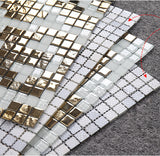 TST Mosaic Collages Golden Flower Pattern Vines Wall Deco Art Mosaics